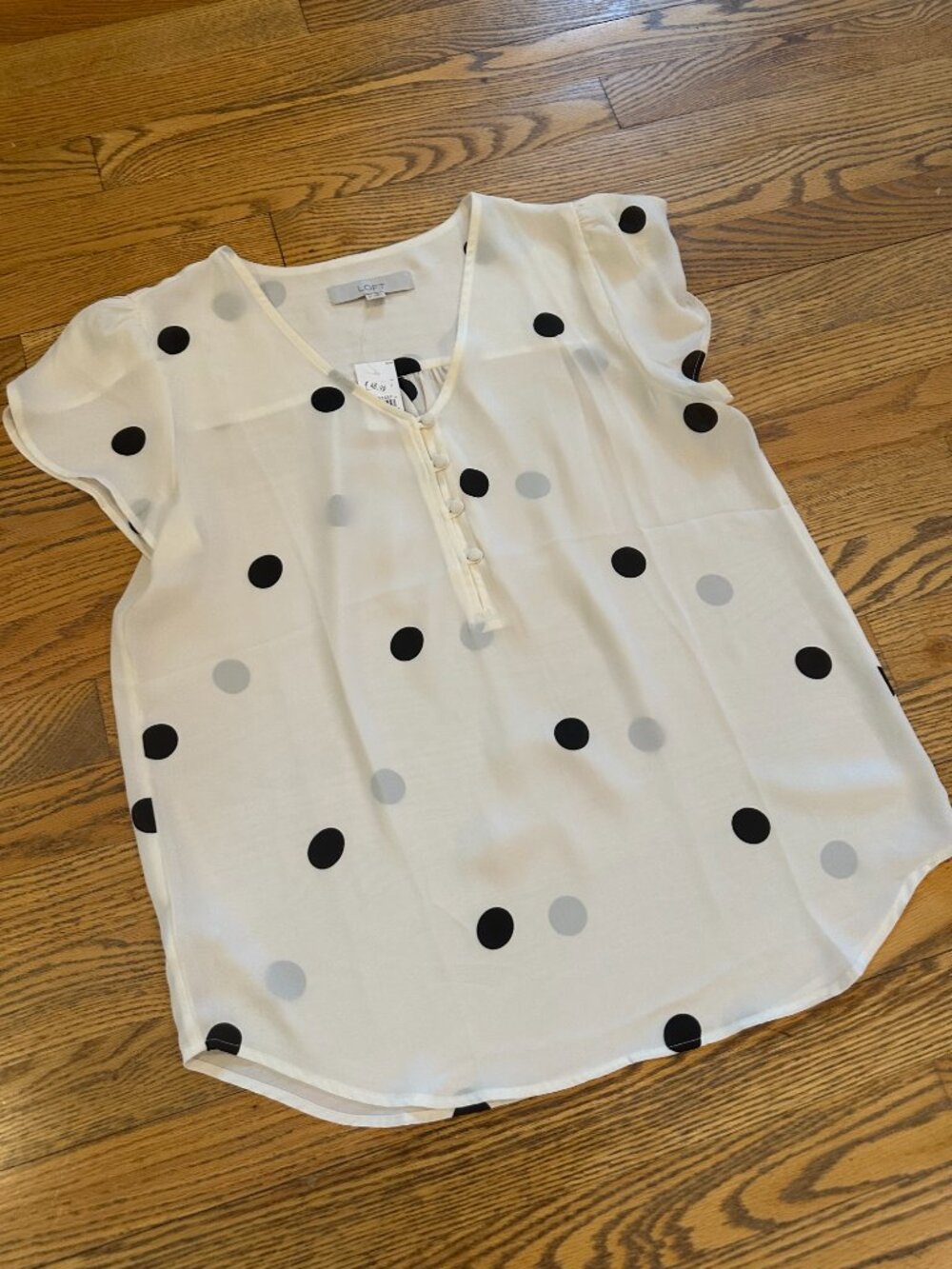 NWT Loft Work Blouse Polka Dot size Small